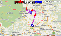 La carte du parcours de l'étape Nîmes > Saint-Ambroix de l'Etoile de Bessèges 2011 sur Google Maps