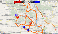 La carte du parcours de l'étape Saint-Victor-la-Coste > Laudun de l'Etoile de Bessèges 2011 sur Google Maps