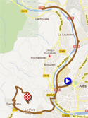 La carte du parcours de l'étape 5b de l'Etoile de Bessèges 2012 sur Google Maps