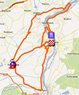 De kaart met het parcours van etappe 1 van de Ster van Bessèges 2013 sur Google Maps