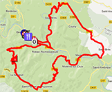 La carte du parcours de l'étape 3 de l'Etoile de Bessèges 2013 sur Google Maps