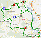 De kaart met het parcours van etappe 4 van de Ster van Bessèges 2013 sur Google Maps
