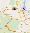 The map with the race route of stage 4 of the Etoile de Bessèges 2015 on Google Maps