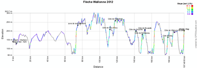 The profile of the Flèche Wallonne 2012