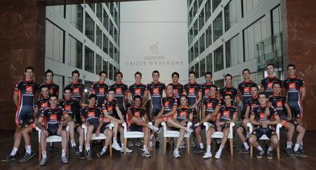 De officiële ploegfoto van Caisse d'Epargne aangeleverd door de ploeg zelf
