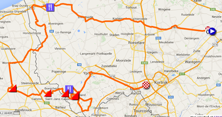 Download het parcours van Gent-Wevelgem 2015 in Google Earth