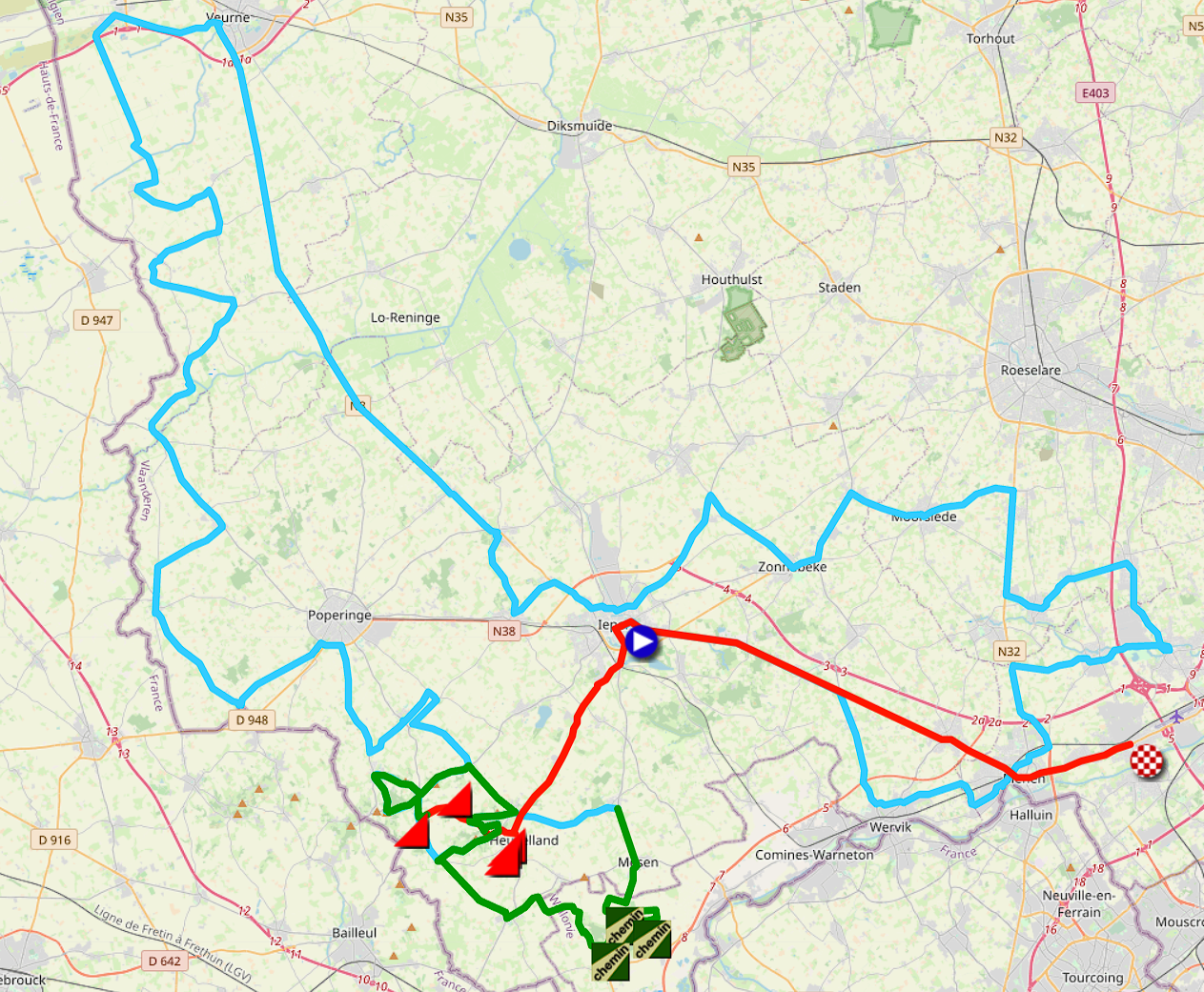 Download the Ghent-Wevelgem 2023 race route in Google Earth