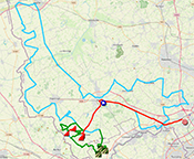 La carte du parcours de Gand-Wevelgem 2023 sur Open Street Maps