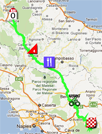 The map with the race route of the eighth stage of the Giro d'Italia 2012 on Google Maps