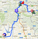 De kaart met het parcours van de tiende etappe van de Giro d'Italia 2013 op Google Maps