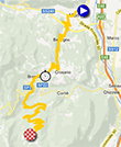 The map with the race route of the eighteenth stage of the Giro d'Italia 2013 on Google Maps
