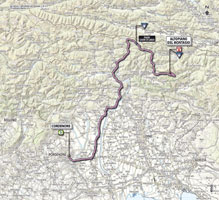 The map with the race route of the 10th stage of the Giro d'Italia 2013