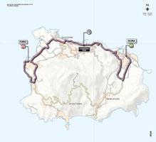 The map with the race route of the 2nd stage of the Giro d'Italia 2013