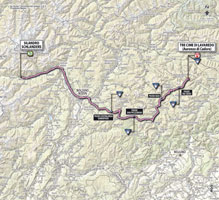 La carte du parcours de la 20ème étape du Giro d'Italia 2013