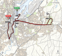 La carte du parcours de la 1re tape du Tour d'Italie 2014