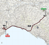 La carte du parcours de la 11ème étape du Tour d'Italie 2014