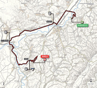 La carte du parcours de la 12me tape du Tour d'Italie 2014