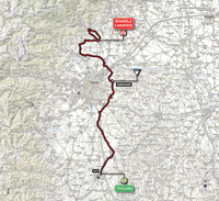 La carte du parcours de la 13me tape du Tour d'Italie 2014