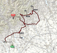 La carte du parcours de la 14ème étape du Tour d'Italie 2014