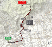 La carte du parcours de la 19me tape du Tour d'Italie 2014