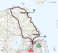 La carte du parcours de la 2me tape du Tour d'Italie 2014