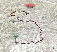 La carte du parcours de la 20me tape du Tour d'Italie 2014