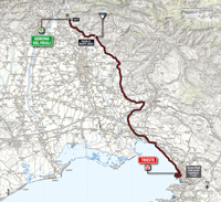 The map with the race route of the 21st stage of the Tour of Italy 2014