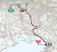 La carte du parcours de la 21me tape du Tour d'Italie 2014