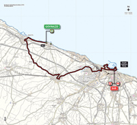 De kaart met het parcours van de 4de etappe van de Ronde van Italië 2014