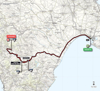 La carte du parcours de la 5ème étape du Tour d'Italie 2014