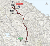 La carte du parcours de la 8me tape du Tour d'Italie 2014