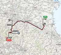 La carte du parcours de la 9ème étape du Tour d'Italie 2014