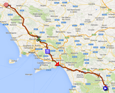 The map with the race route of the sixth stage of the Giro d'Italia 2014 on Google Maps