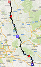 The map with the race route of the seventh stage of the Giro d'Italia 2014 on Google Maps