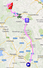 La carte avec le parcours de la huitième étape du Giro d'Italia 2014 sur Google Maps
