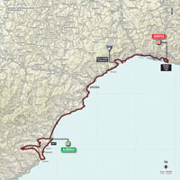 The map with the race route of the 2nd stage of the Tour of Italy 2015