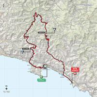 The map with the race route of the 3rd stage of the Tour of Italy 2015