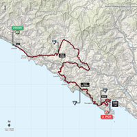 The map with the race route of the 4th stage of the Tour of Italy 2015
