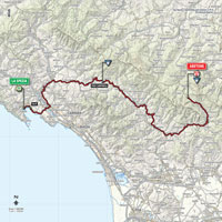 The map with the race route of the 5th stage of the Tour of Italy 2015