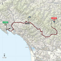 La carte du parcours de la 5me tape du Tour d'Italie 2015