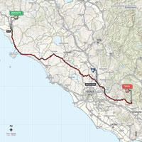 The map with the race route of the 7th stage of the Tour of Italy 2015
