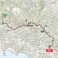 The map with the race route of the 8th stage of the Tour of Italy 2015