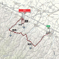 De kaart met het parcours van de 11de etappe van de Ronde van Italië 2015