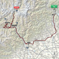 La carte du parcours de la 19me tape du Tour d'Italie 2015