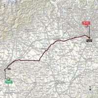 The map with the race route of the 21st stage of the Tour of Italy 2015