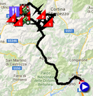 De kaart met het parcours van de veertiende etappe van de Giro d'Italia 2016 op Google Maps