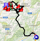 La carte avec le parcours de la quatorzième étape du Giro d'Italia 2016 sur Google Maps