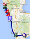 The race route of the fourth stage of the Giro d'Italia 2016 on Google Maps