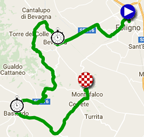 The map with the race route of the tenth stage of the Giro d'Italia 2017 on Google Maps