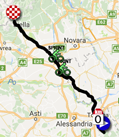 The map with the race route of the fourteenth stage of the Giro d'Italia 2017 on Google Maps